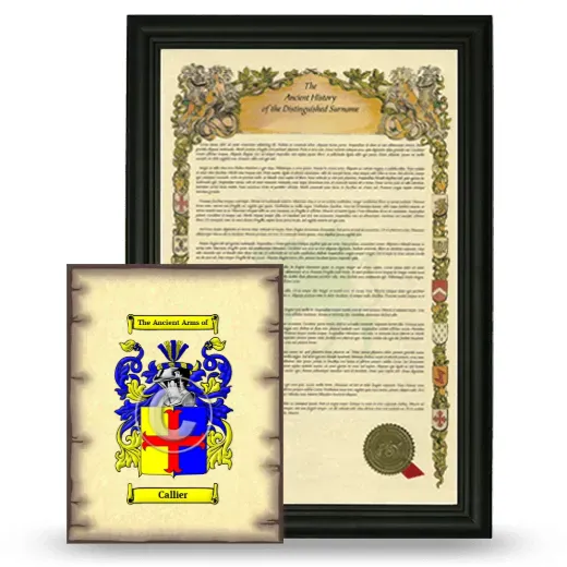 Callier Framed History and Coat of Arms Print - Black