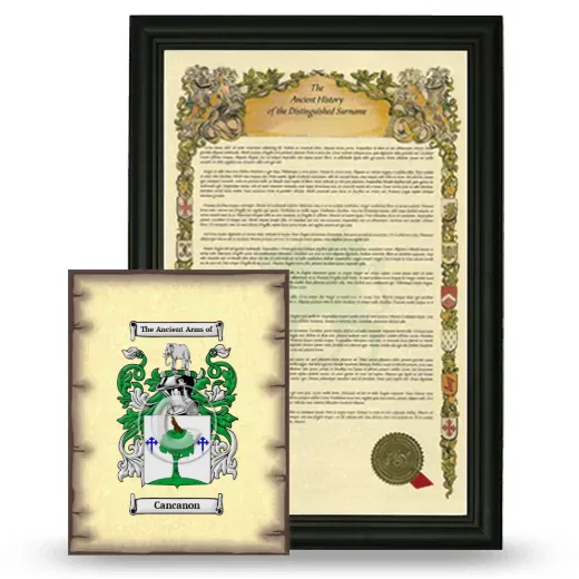 Cancanon Framed History and Coat of Arms Print - Black