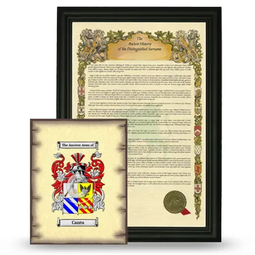 Cantu Framed History and Coat of Arms Print - Black