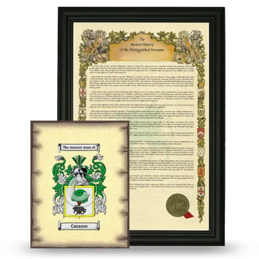 Carasso Framed History and Coat of Arms Print - Black