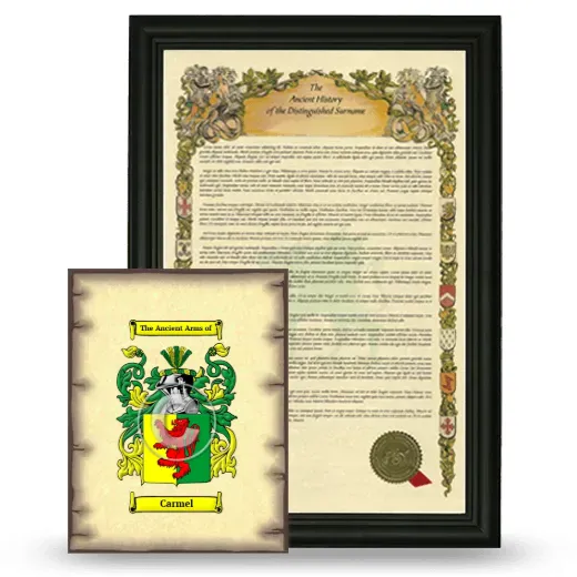 Carmel Framed History and Coat of Arms Print - Black