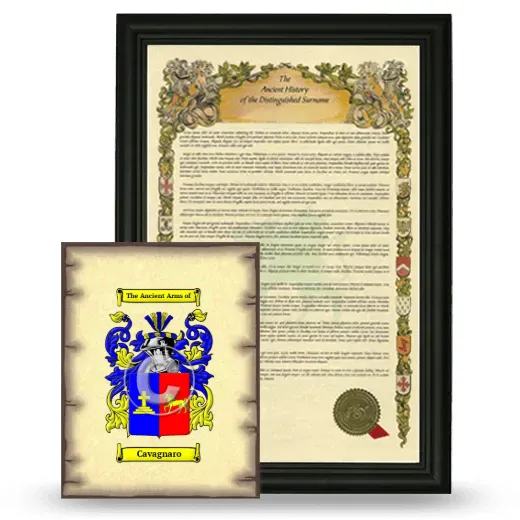 Cavagnaro Framed History and Coat of Arms Print - Black