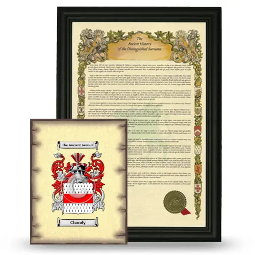 Chandy Framed History and Coat of Arms Print - Black