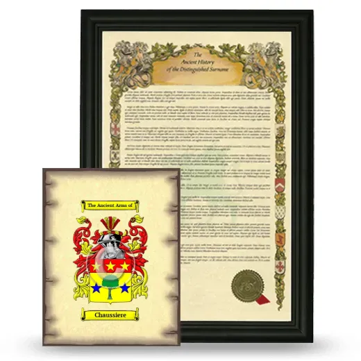 Chaussiere Framed History and Coat of Arms Print - Black