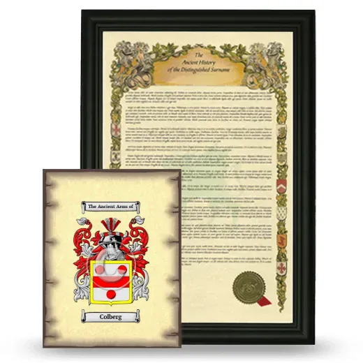 Colberg Framed History and Coat of Arms Print - Black