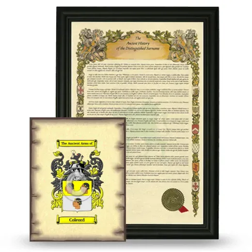 Coleord Framed History and Coat of Arms Print - Black