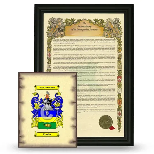 Conlin Framed History and Coat of Arms Print - Black