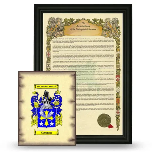 Cottman Framed History and Coat of Arms Print - Black