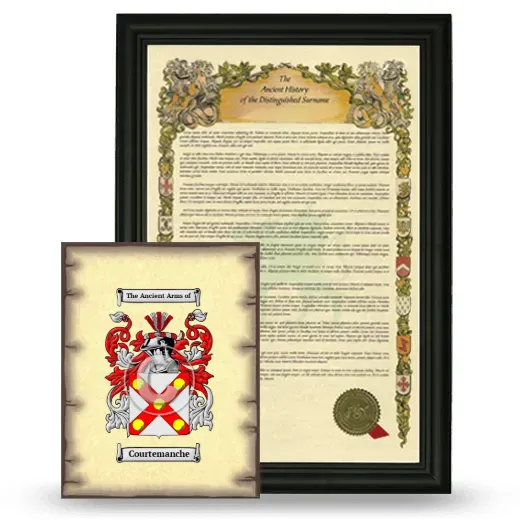 Courtemanche Framed History and Coat of Arms Print - Black