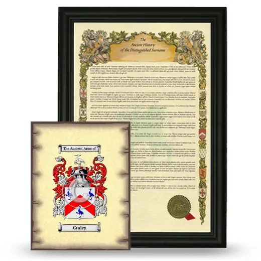 Craley Framed History and Coat of Arms Print - Black