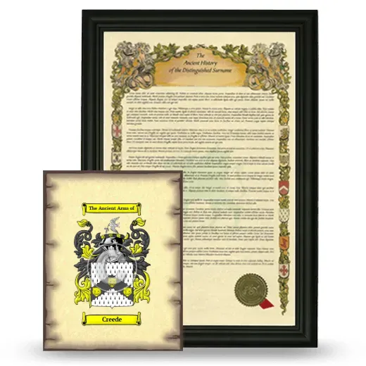 Creede Framed History and Coat of Arms Print - Black