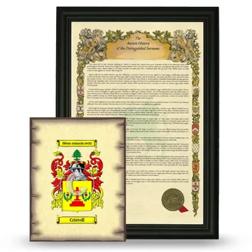 Cristoll Framed History and Coat of Arms Print - Black