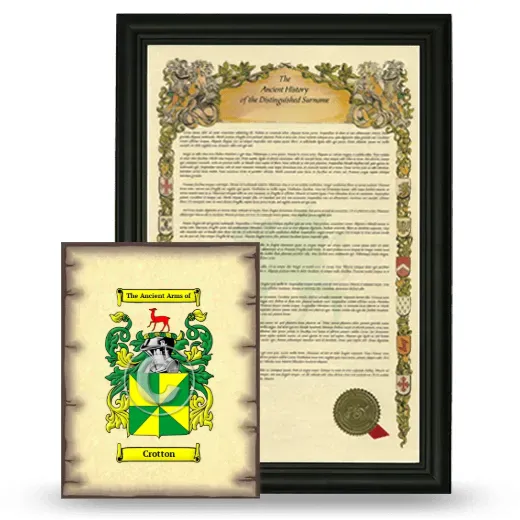 Crotton Framed History and Coat of Arms Print - Black