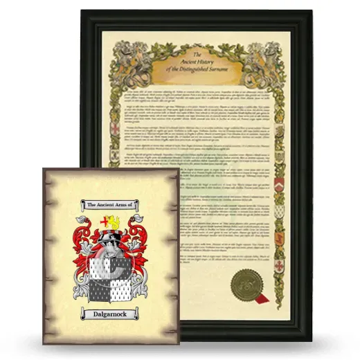 Dalgarnock Framed History and Coat of Arms Print - Black