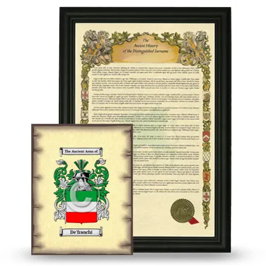 De'franchi Framed History and Coat of Arms Print - Black