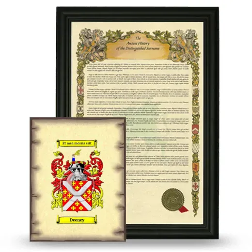 Deeney Framed History and Coat of Arms Print - Black