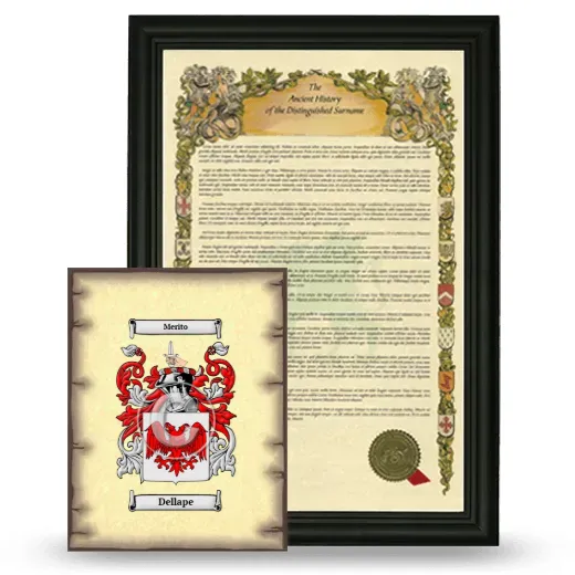 Dellape Framed History and Coat of Arms Print - Black