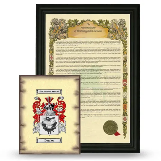 Dem'or Framed History and Coat of Arms Print - Black