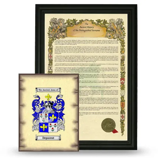 Deparent Framed History and Coat of Arms Print - Black