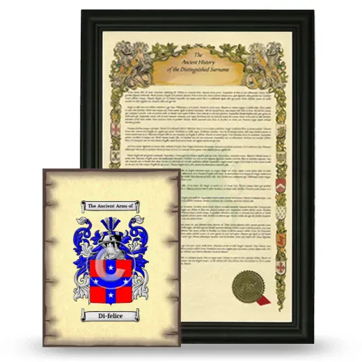 Di-felice Framed History and Coat of Arms Print - Black