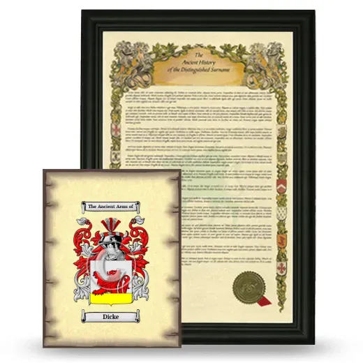 Dicke Framed History and Coat of Arms Print - Black
