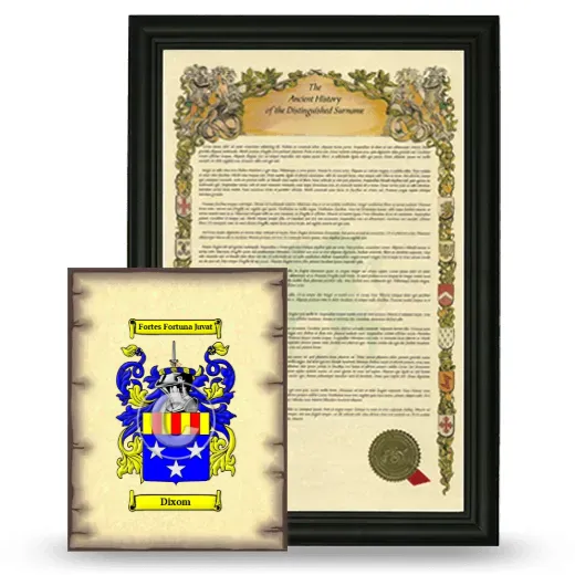 Dixom Framed History and Coat of Arms Print - Black