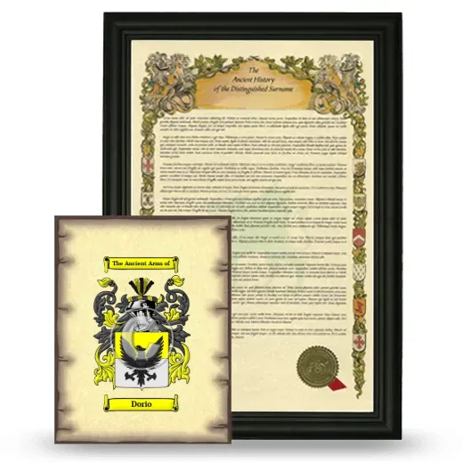 Dorio Framed History and Coat of Arms Print - Black