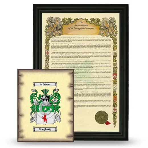 Dougharty Framed History and Coat of Arms Print - Black