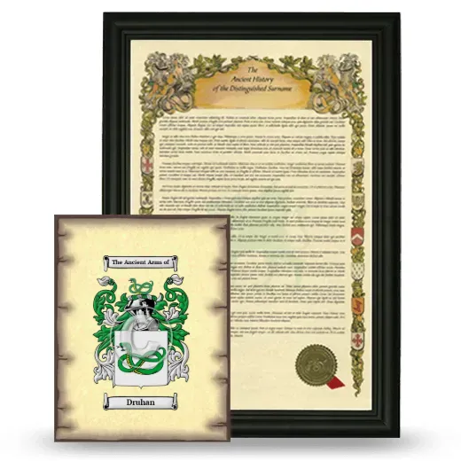 Druhan Framed History and Coat of Arms Print - Black