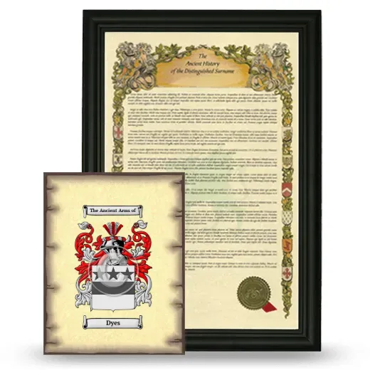 Dyes Framed History and Coat of Arms Print - Black