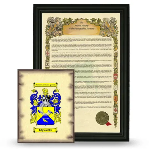 Edgworthy Framed History and Coat of Arms Print - Black