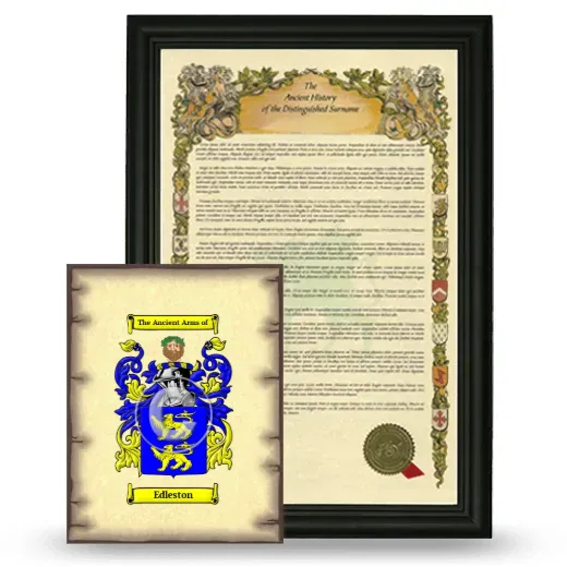 Edleston Framed History and Coat of Arms Print - Black