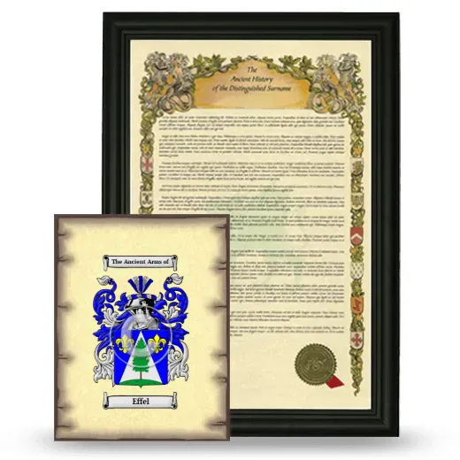 Effel Framed History and Coat of Arms Print - Black