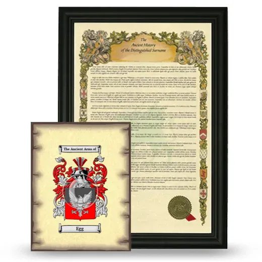 Egg Framed History and Coat of Arms Print - Black