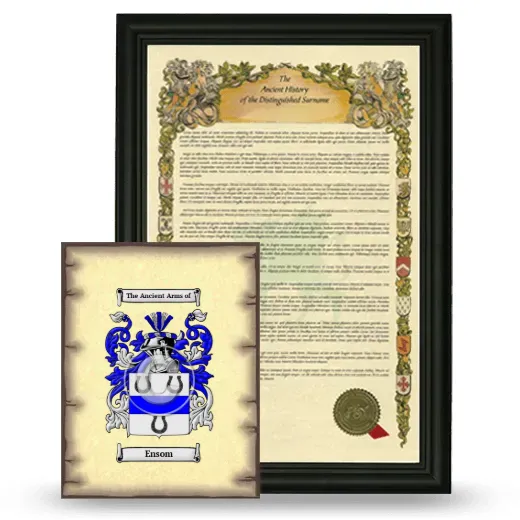 Ensom Framed History and Coat of Arms Print - Black