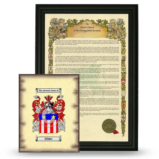 Ethier Framed History and Coat of Arms Print - Black