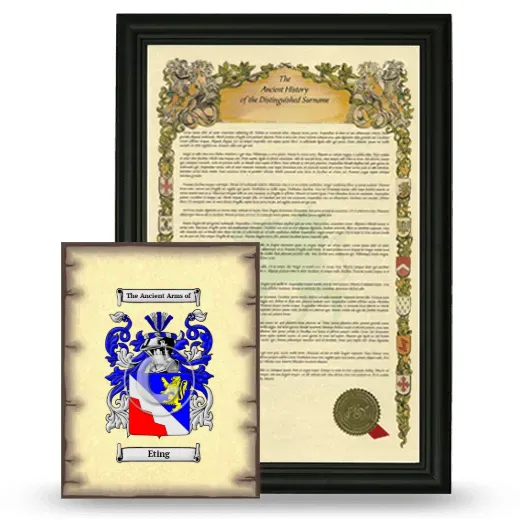 Eting Framed History and Coat of Arms Print - Black
