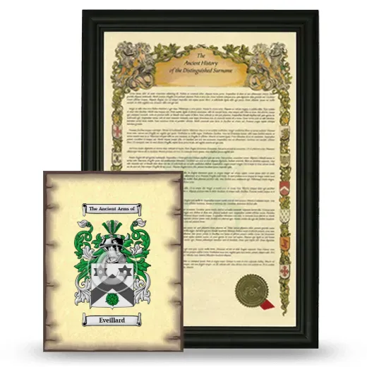Eveillard Framed History and Coat of Arms Print - Black