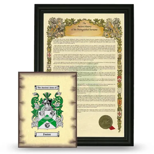 Fester Framed History and Coat of Arms Print - Black