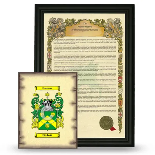 Fitchett Framed History and Coat of Arms Print - Black
