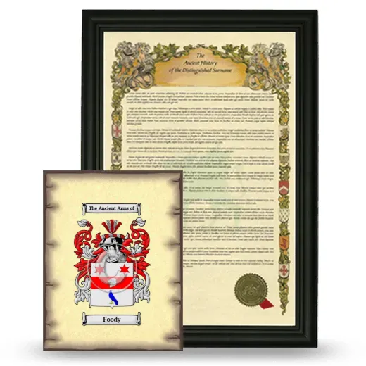 Foody Framed History and Coat of Arms Print - Black