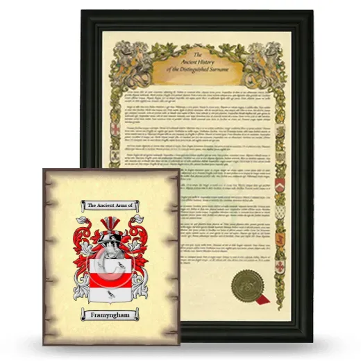 Framyngham Framed History and Coat of Arms Print - Black