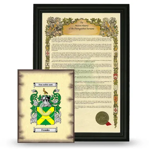 Fronks Framed History and Coat of Arms Print - Black