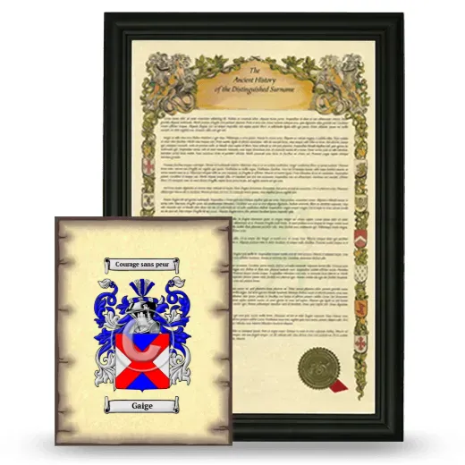 Gaige Framed History and Coat of Arms Print - Black