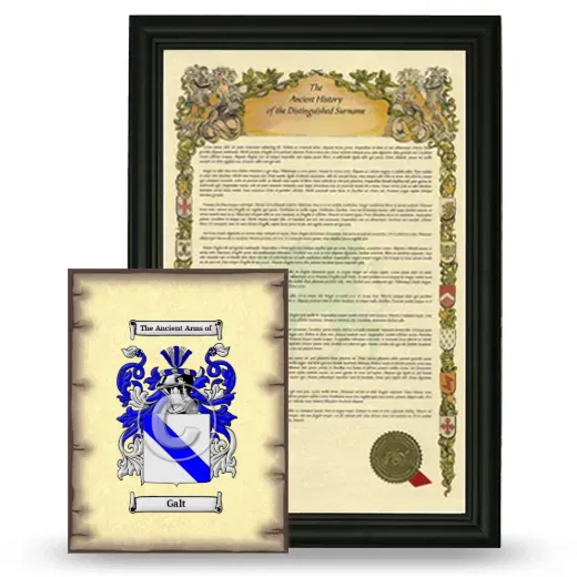 Galt Framed History and Coat of Arms Print - Black