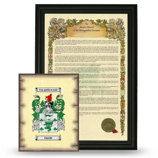 Garrie Framed History and Coat of Arms Print - Black