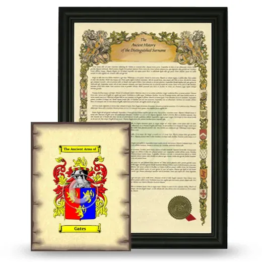 Gates Framed History and Coat of Arms Print - Black
