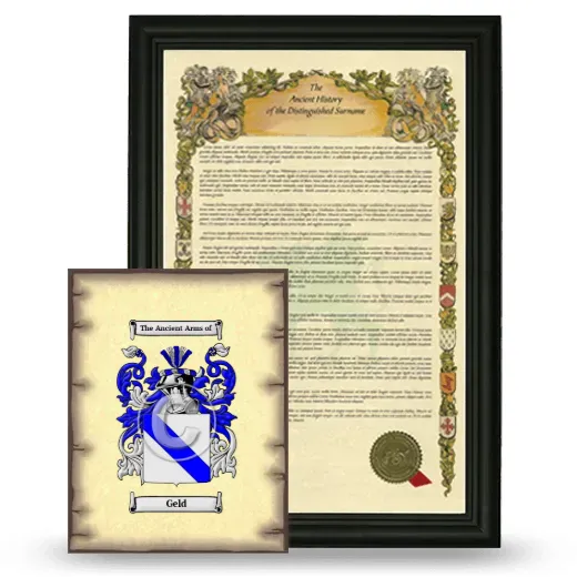 Geld Framed History and Coat of Arms Print - Black