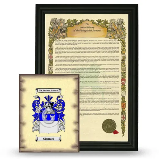 Giannini Framed History and Coat of Arms Print - Black