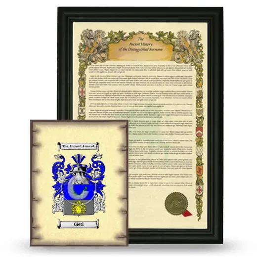 Gietl Framed History and Coat of Arms Print - Black